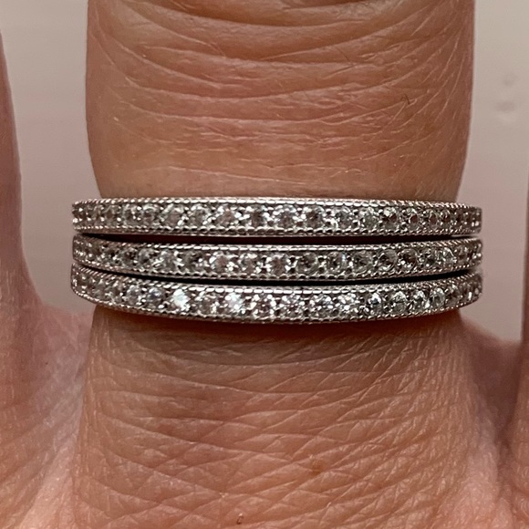 Silver Rhinestone Ring Stack - Picture 3 of 5